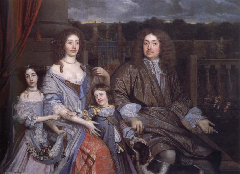 John Michael Wright The Family of Sir Robert Vyner seated before the garden at Swakeleys oil painting picture